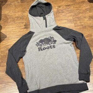Roots Two-Tone Gray high neck Hoodie size M